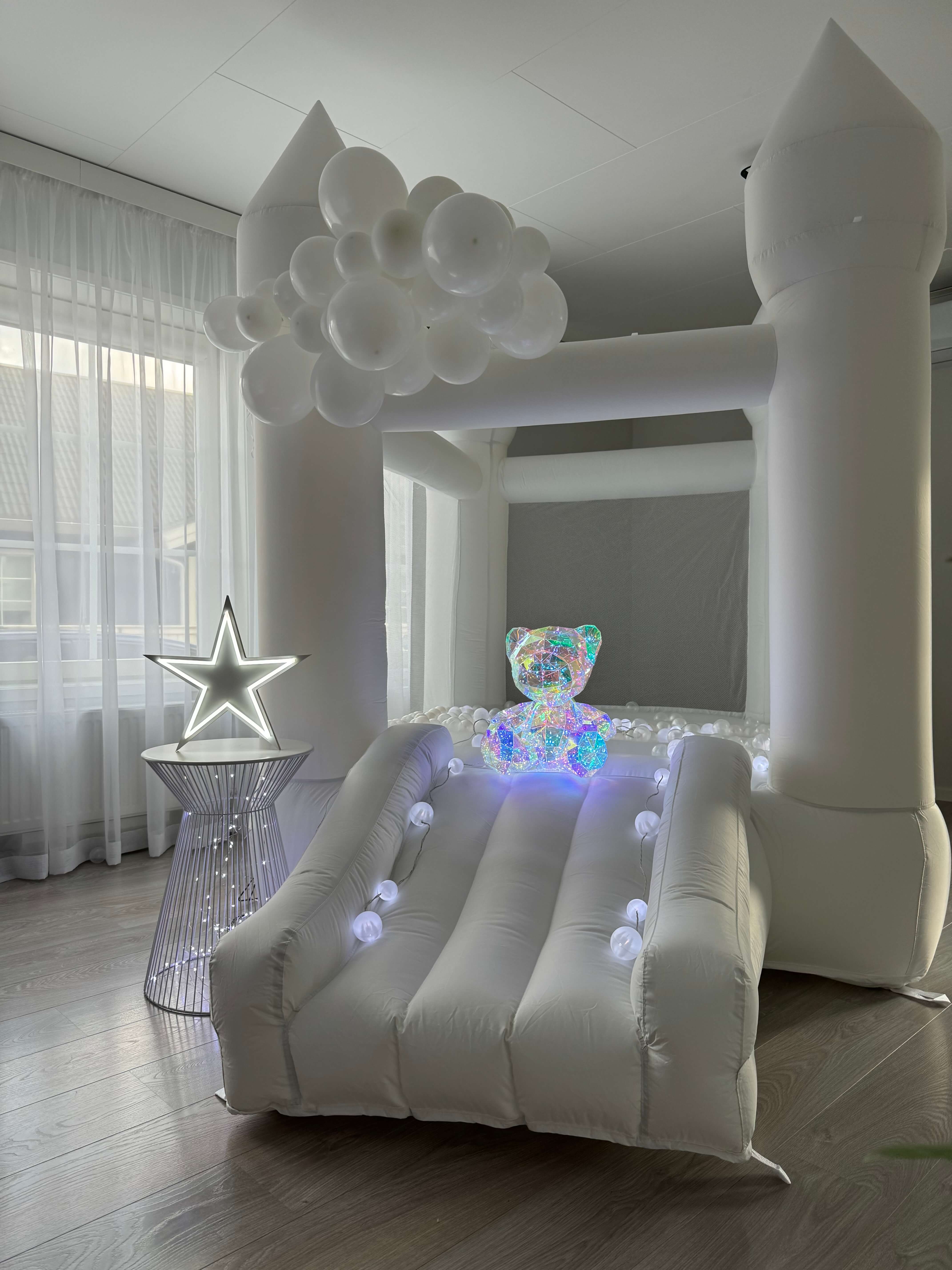 White Bouncy Castle.